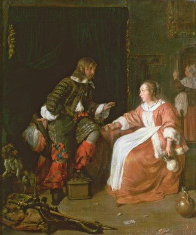 A maid and an officer by Gabriel Metsu